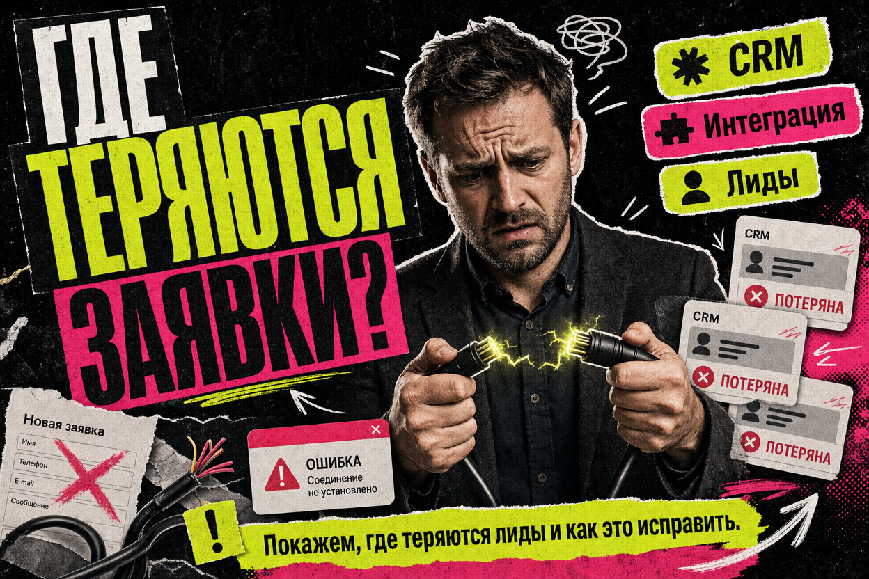 Обложка статьи о потере заявок между сайтом и CRM